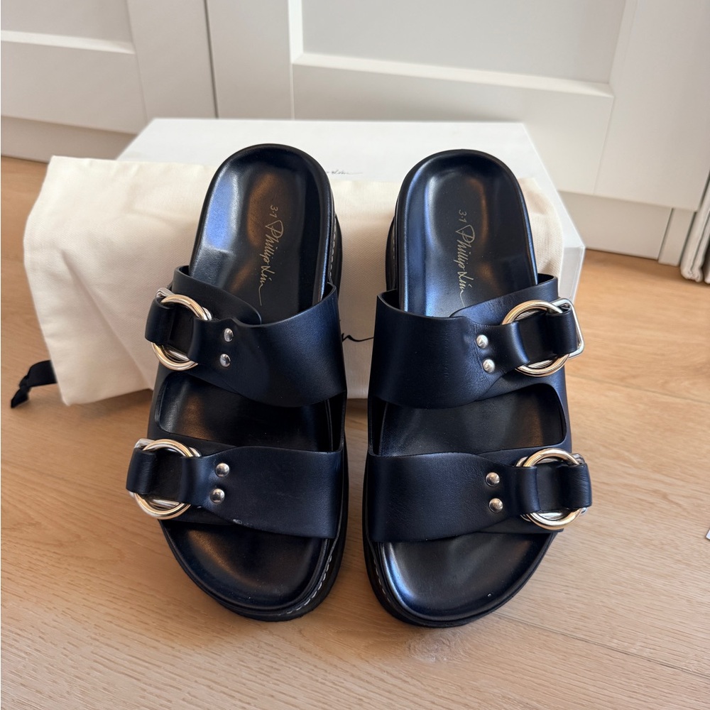 3.1 PHILLIP LIM LEATHER PLATFORM SANDALS - Picture 3 of 13